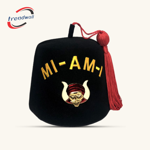 GROTTO Embroidered Fez – Custom Temple Name (MI-AM-I) with Pin Emblem