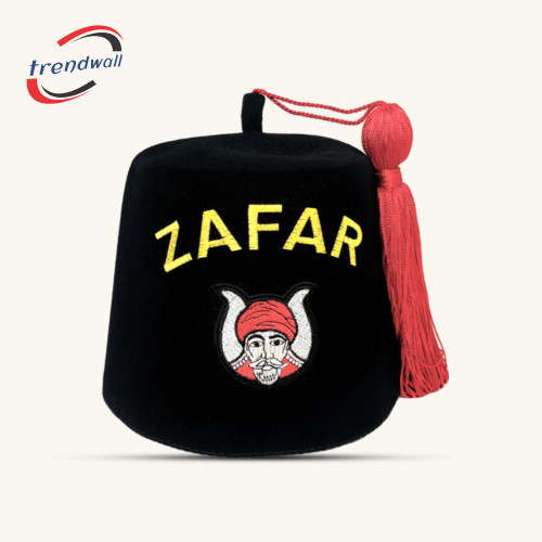 GROTTO Prophet Embroidered Fez – Custom Temple Name (ZAFAR) with Emblem
