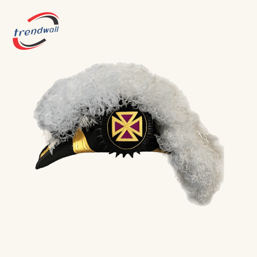 Past Grand Commandery Knights Templar Chapeau - White Curly Plumes
