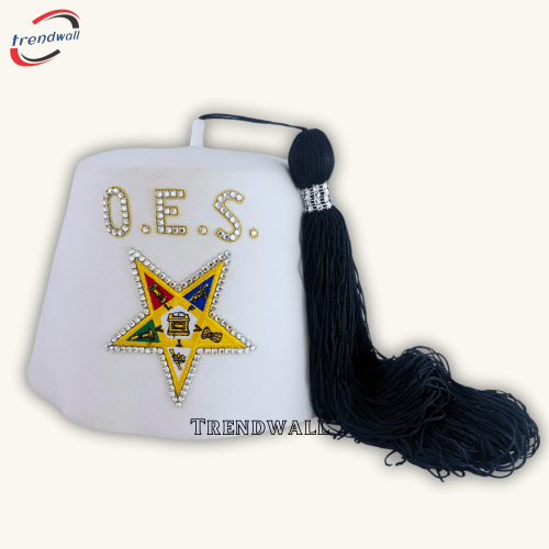 OES Fez, Masonic Order Of Eastern Star Fez Pure white Fez