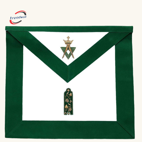 Masonic Junior Warden Allied Masonic Degrees Apron - Green Velvet Border