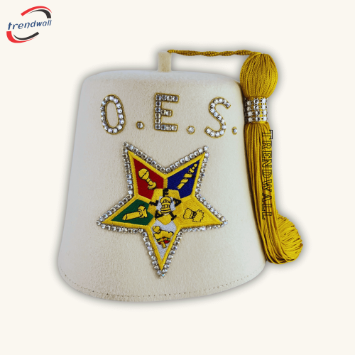 OES Fez, Masonic Order Of Eastern Star Fez Unique Style with Rhinestone